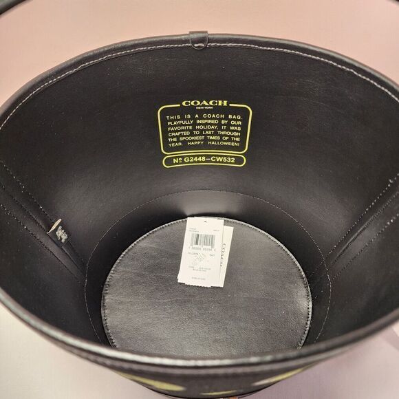 NWT Coach CW532 Halloween Trick Or Treat Bucket Black Cat Face - Picture 5 of 6